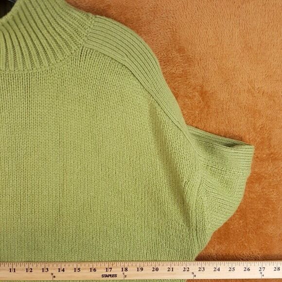 MOUSSY Womens Sweater Free Size Green Pullover Turtleneck Chunky Knit Thumbhole - Picture 5 of 7